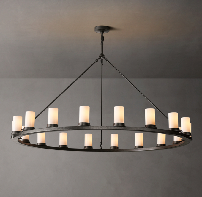Ondra Round Milk Glass Chandelier 60\"