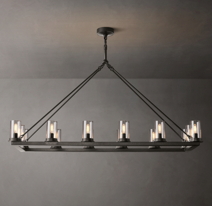Ondra Linear Clear Glass Chandelier 52\"