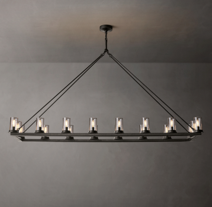 Ondra Linear Clear Glass Chandelier 72\"