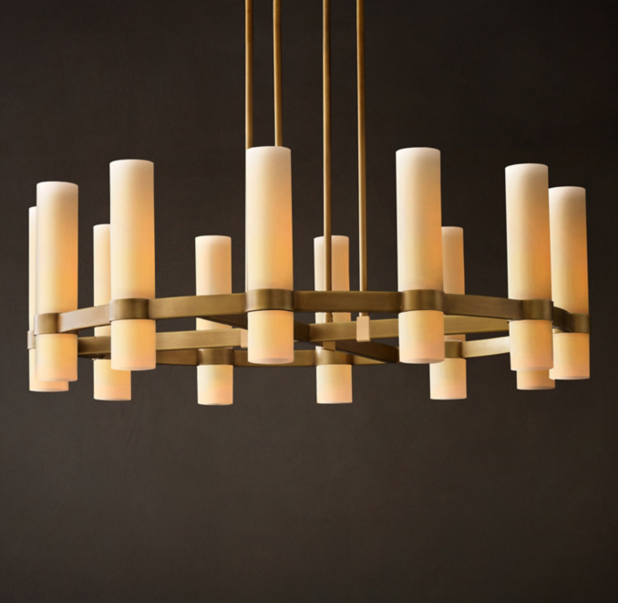 Ravelle Round Milk Glass Chandelier