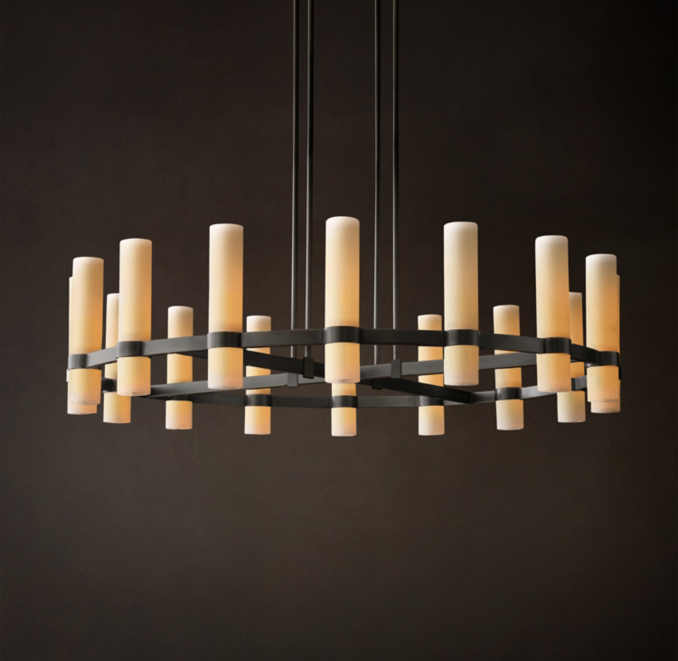 Ravelle Round Milk Glass Chandelier