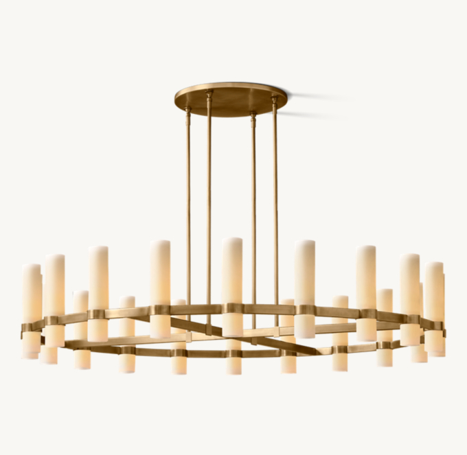 Ravelle Round Milk Glass Chandelier 60\"