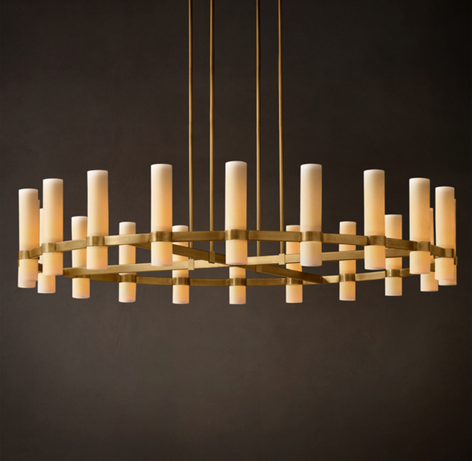 Ravelle Round Milk Glass Chandelier
