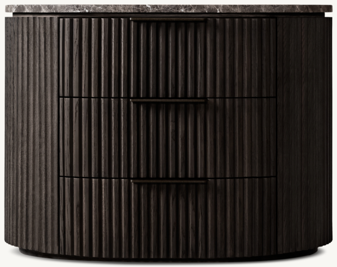 32" nightstand shown in Black Oak/Black Emperador Marble.