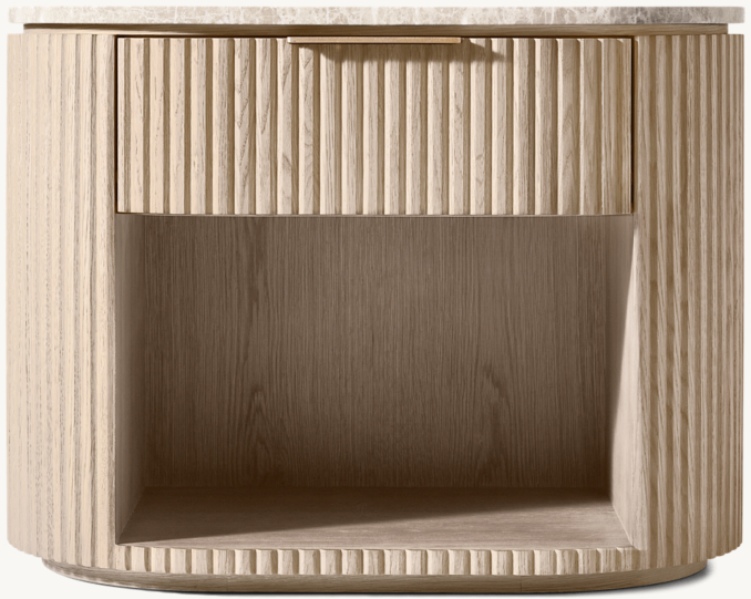 Front view of Byron Emperador Open Nightstand