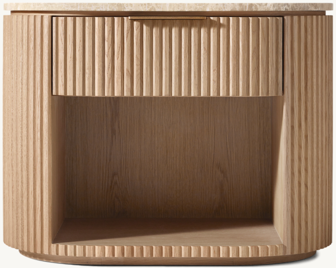 32" nightstand shown in Light Oak/Crema Emperador Marble.