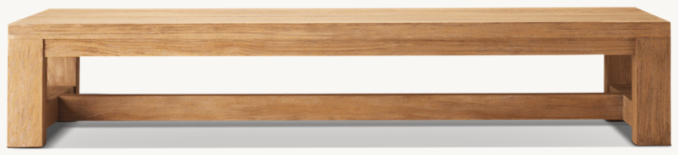 French Beam Teak Rectangular Coffee Table