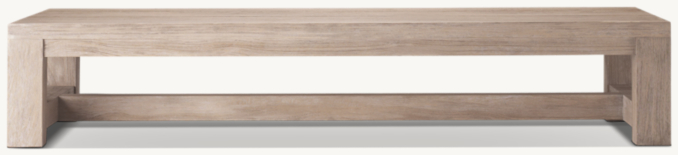 French Beam Teak Rectangular Coffee Table