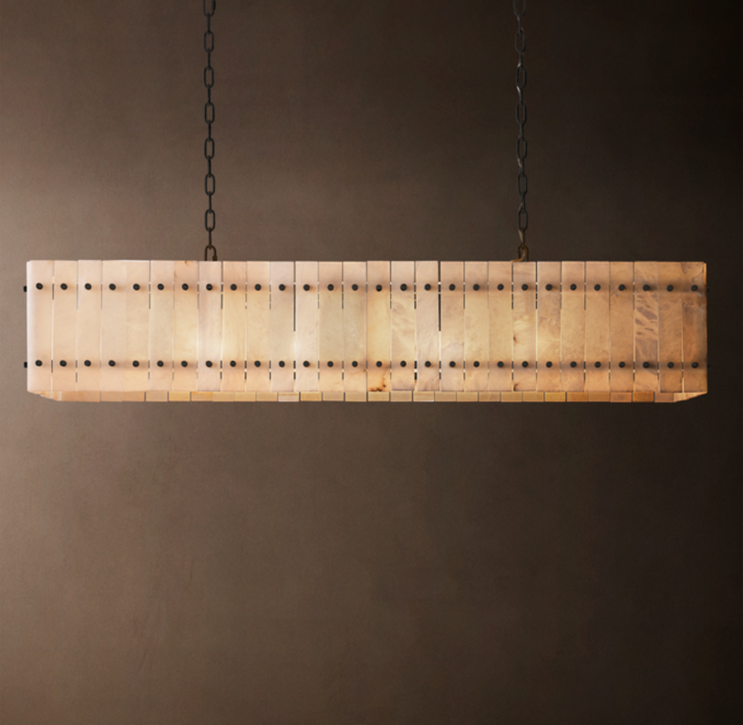 San Marco Alabaster Linear Chandelier | RH
