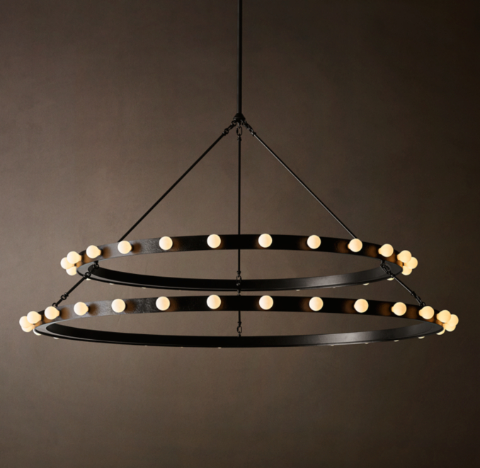 152cm chandelier shown in Iron.
