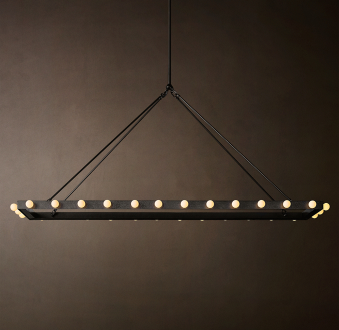 72" chandelier shown in Iron.