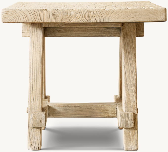 Reclaimed Elm Sawhorse Square Side Table