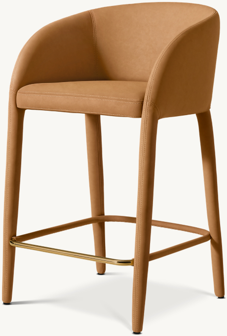 Nicola Barrelback Vegan Leather Bar & Counter Stool