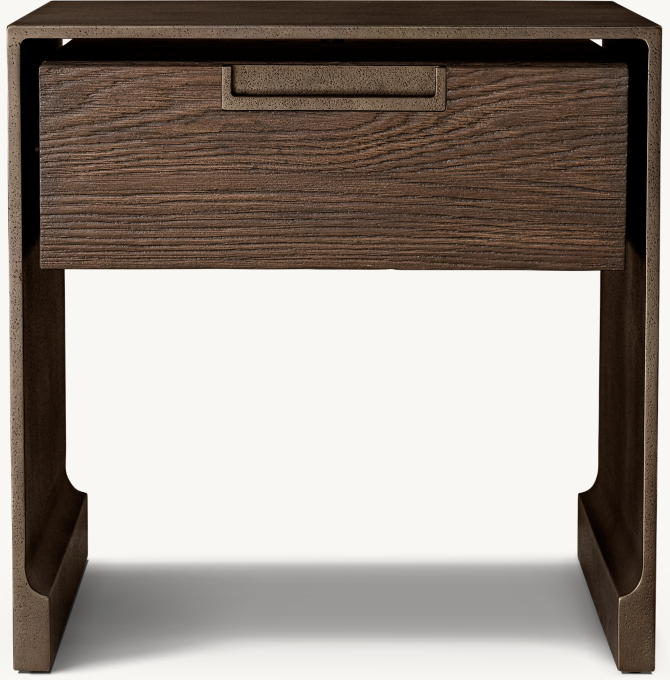 Front view of Elias Storage Square Side Table 