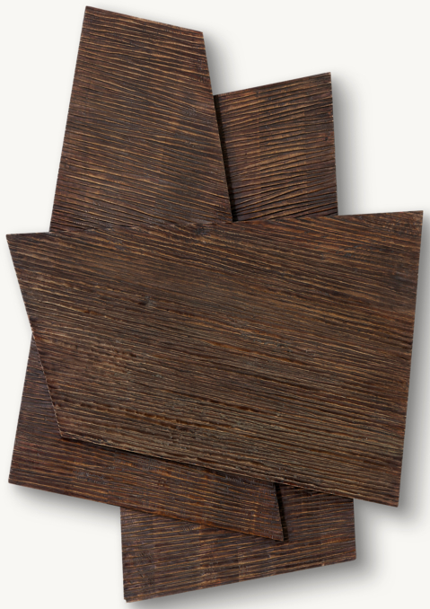 Front view of Textured Oak Geometric Wall Panel 3 