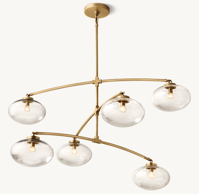 Cabrette Clear Glass Mobile Round Chandelier