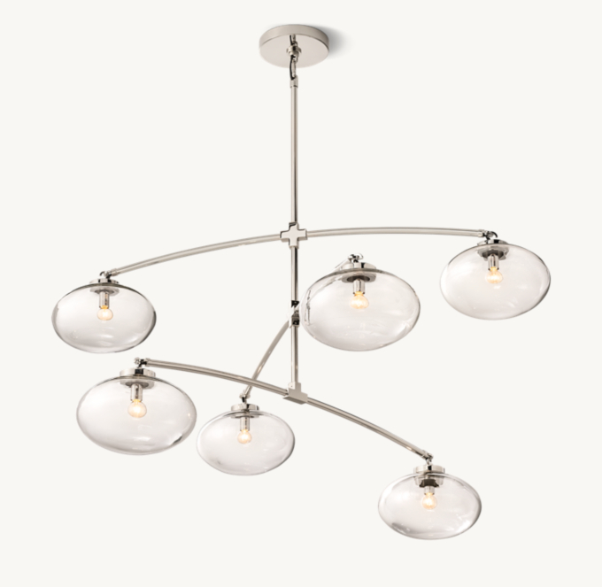 Cabrette Clear Glass Mobile Round Chandelier