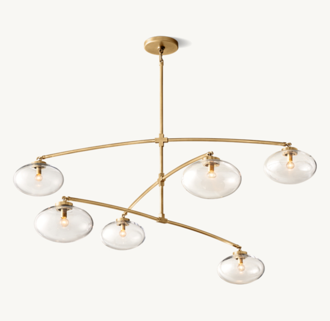 60&#34; chandelier shown in Natural Brass.