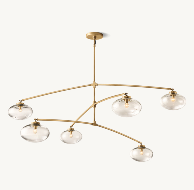 72&#34; chandelier shown in Natural Brass.