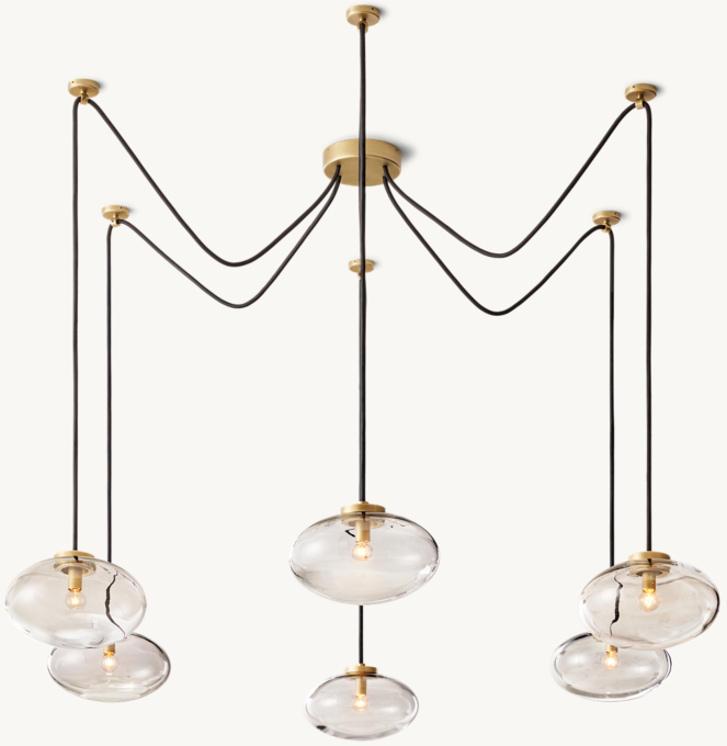 Cabrette Clear Glass Suspended Chandelier 84\"