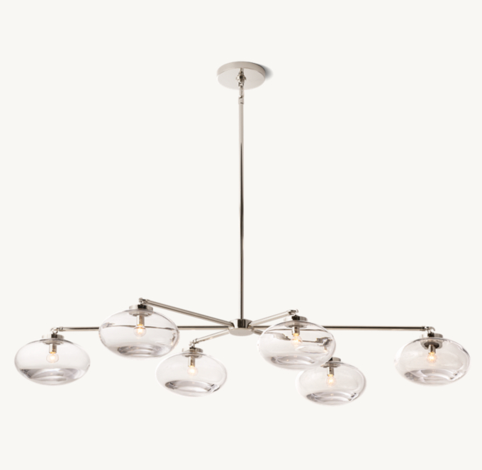 Cabrette Clear Glass Mobile Linear Chandelier