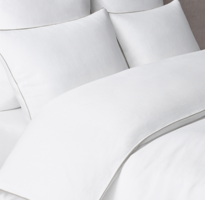 Italian Heritage Washed Piped Linen Duvet Cover