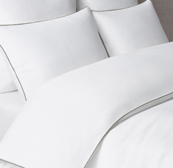 Italian Heritage Washed Piped Linen Duvet Cover