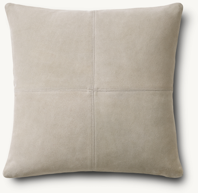 Overhead view of Suede Four Square Pillow Cover - Square 