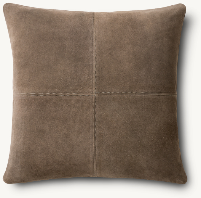 Overhead view of Suede Four Square Pillow Cover - Square 