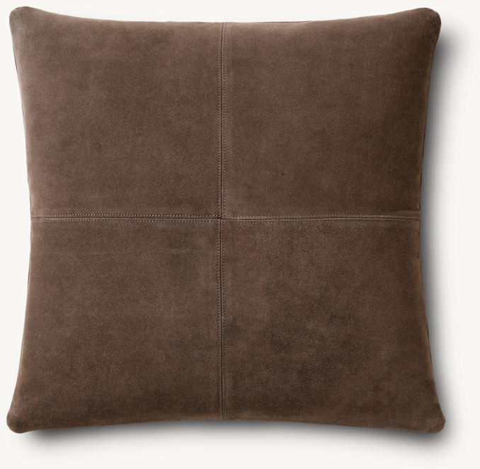 Overhead view of Suede Four Square Pillow Cover - Square 