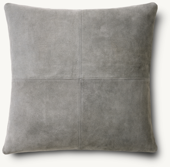 Overhead view of Suede Four Square Pillow Cover - Square 