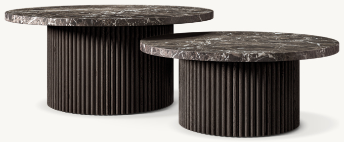 Large Set of 2 shown in Black Oak/Black Emperador Marble.