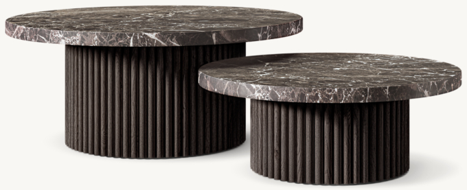 Small Set of 2 shown in Black Oak/Black Emperador Marble.