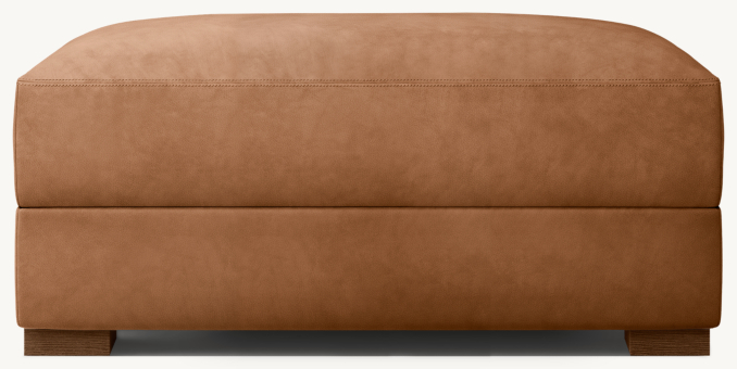 Front view of Maxwell Modular Leather End-Of-Sectional Ottoman 