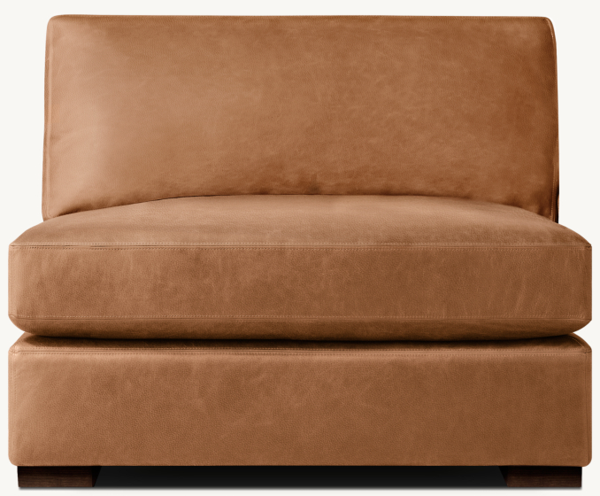 Front view of Maxwell Modular Leather Armless Chair 