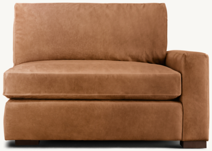 Front view of Maxwell Modular Leather Right-Arm Chair 
