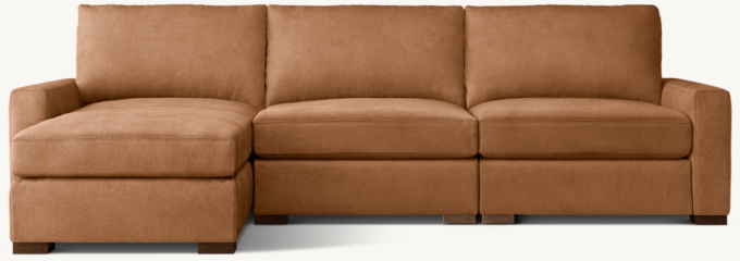 Maxwell Modular Leather Left-Arm Sofa-Chaise Sectional