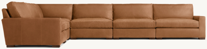 Maxwell Modular Leather Left-Arm L-Sectional