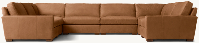 Maxwell Modular Leather U-Sofa Sectional