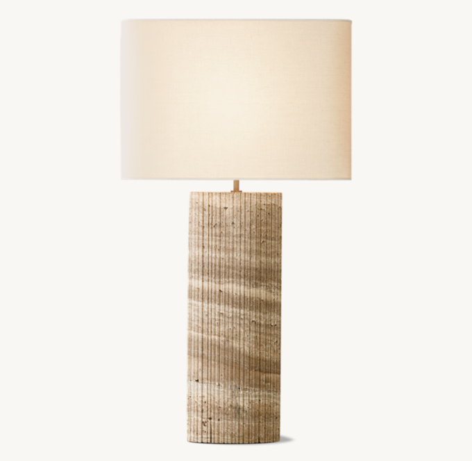 Tallado Tiziano Travertine Convex Table Lamp | RH TEEN Tallado Tiziano Travertine Convex Table Lamp | RH TEEN