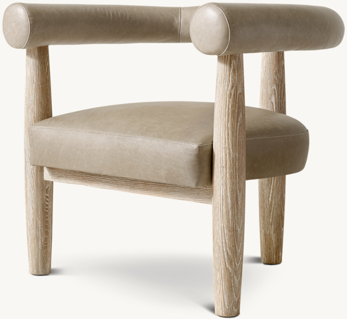 Three Quarter view of Vesta Leather Chair 