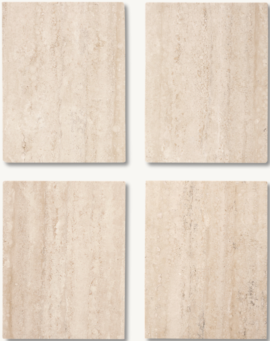 Inherent variations in natural travertine color, texture and veining, as well as variance resulting from the hand finishing process, are to be expected and celebrated. No two items will be exactly alike.