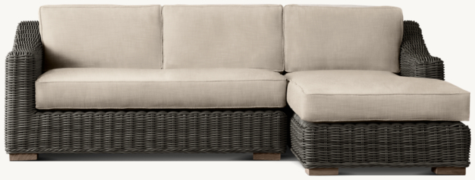 Front view of Provence Right-Arm Sofa-Chaise Sectional 
