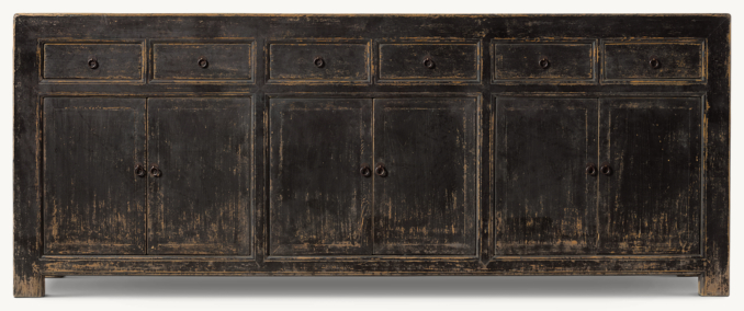 19th C. Chinese Rustic 6-Door Sideboard | RH
