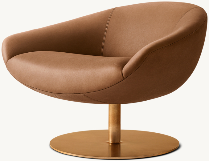 Three Quarter view of Lanzo Leather Chair 