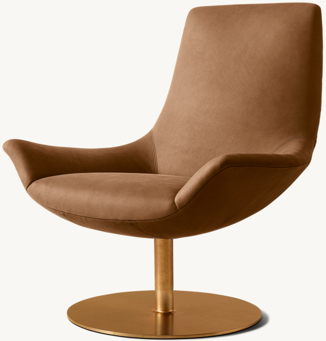 Three Quarter view of Lario Leather Chair 
