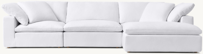 Cloud 3-Piece Right-Arm Sofa-Chaise Sectional