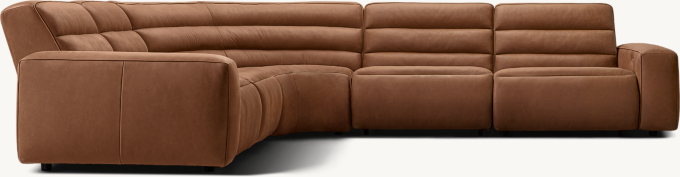 Chelsea Recliner Modular Leather 5-piece Corner Sectional