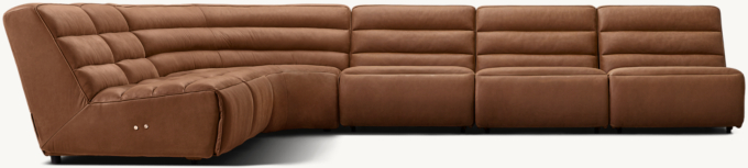 Chelsea Recliner Modular Leather Armless Customizable Sectional