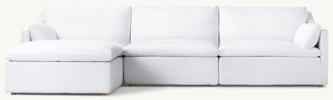 Cloud Slope Arm Modular Left-Arm Sofa-Chaise Sectional